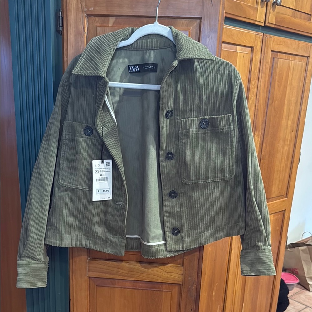 Zara Olive Corduroy Jacket